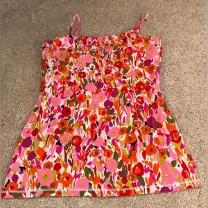 Express Pink and Red Fitted Bra Camisole Top